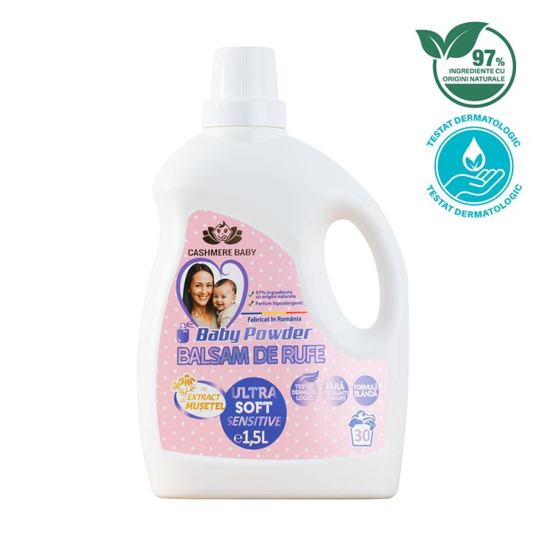 Balsam ultra soft sensitive, cu parfum BABY POWDER, 1,5L/ 30sp