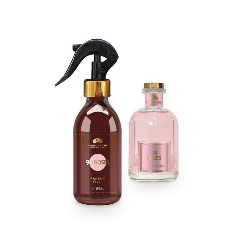Pachet 99 Roses - Parfum textil + Parfum de cameră + CADOU