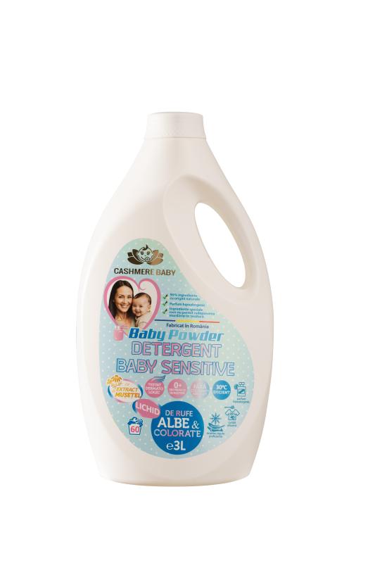 Detergent Sensitive cu Parfum Baby Powder, 3L/60sp