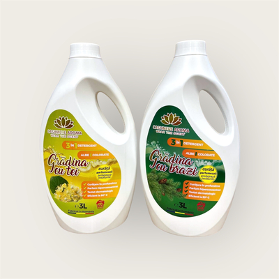 Pachet detergenți rufe albe/colorate Grădina cu Tei si Brazi 2 X 3L