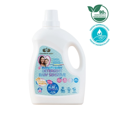 Detergent  sensitive, cu parfum Baby Powder, 1.5 L/ 30 sp