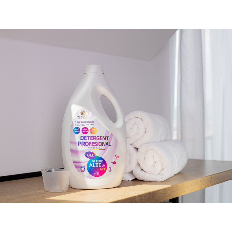 Detergent profesional rufe albe & colorate ( fara Parfum), 3L