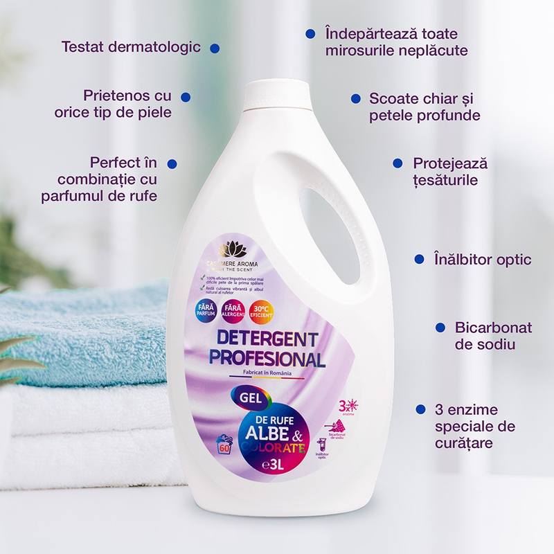 Pachet Yin&Yang -  Detergent rufe albe/colorate(fara parfum) 3L + Detergent rufe negre(fara parfum) 3L + Tester White Musk & Tester Black Orchid