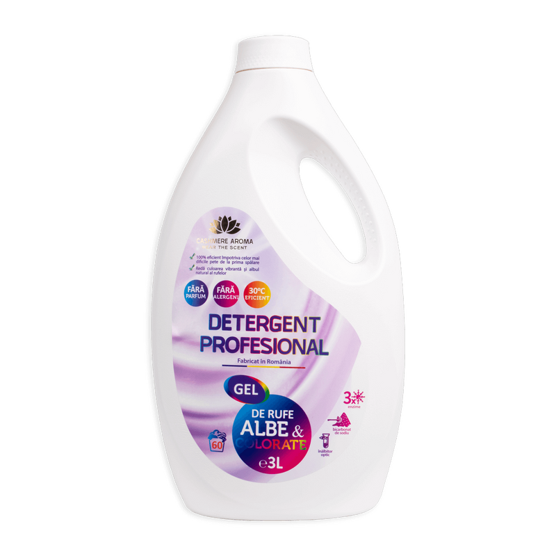 Detergent profesional rufe albe & colorate ( fara Parfum), 3L