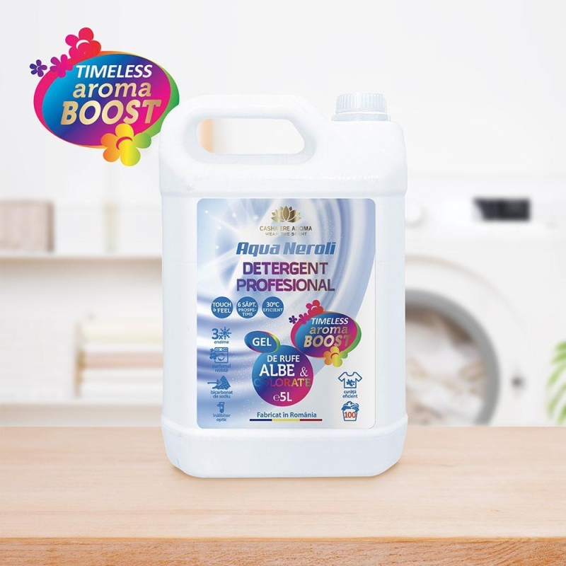 Aqua Neroli,Detergent profesional rufe albe/colorate, 5L "Timeless Aroma Boost"