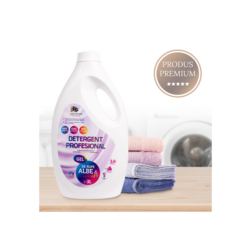 Detergent profesional rufe albe & colorate ( fara Parfum), 3L