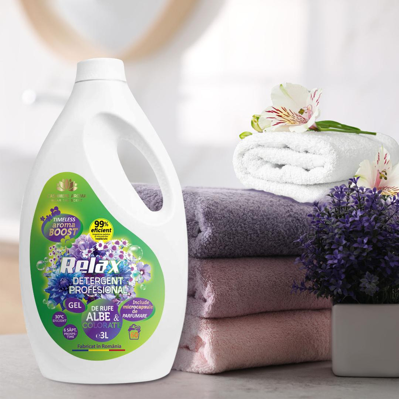 Detergent profesional rufe albe & colorate Timeless Aroma boost RELAX, 3L